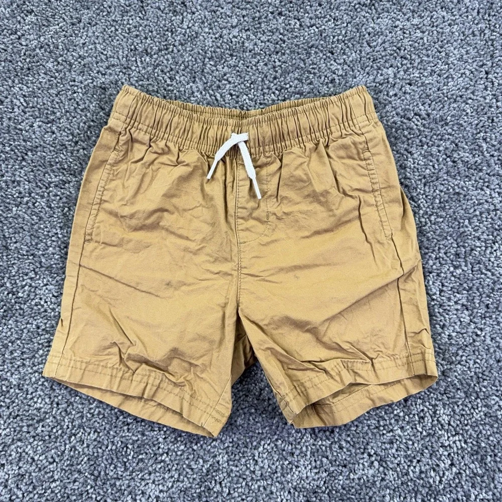 Old Navy Shorts Kids 3T Brown Chino Twill Elastic Waist Drawstring Casual Summer
